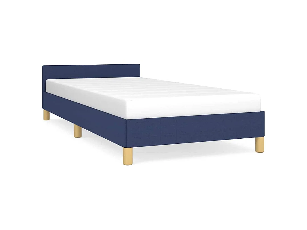 Estrutura cama c/ cabeceira sem colchão 100x200 cm tecido azul