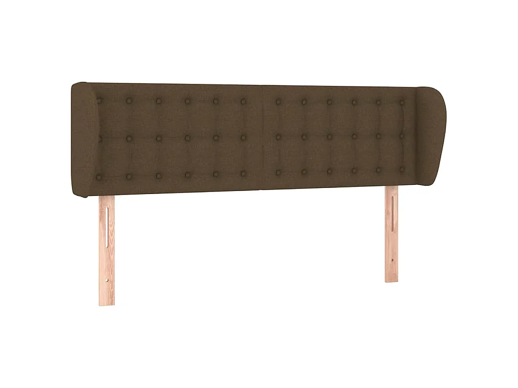 Hoofdbord met randen 147x23x78/88 cm stof donkerbruin