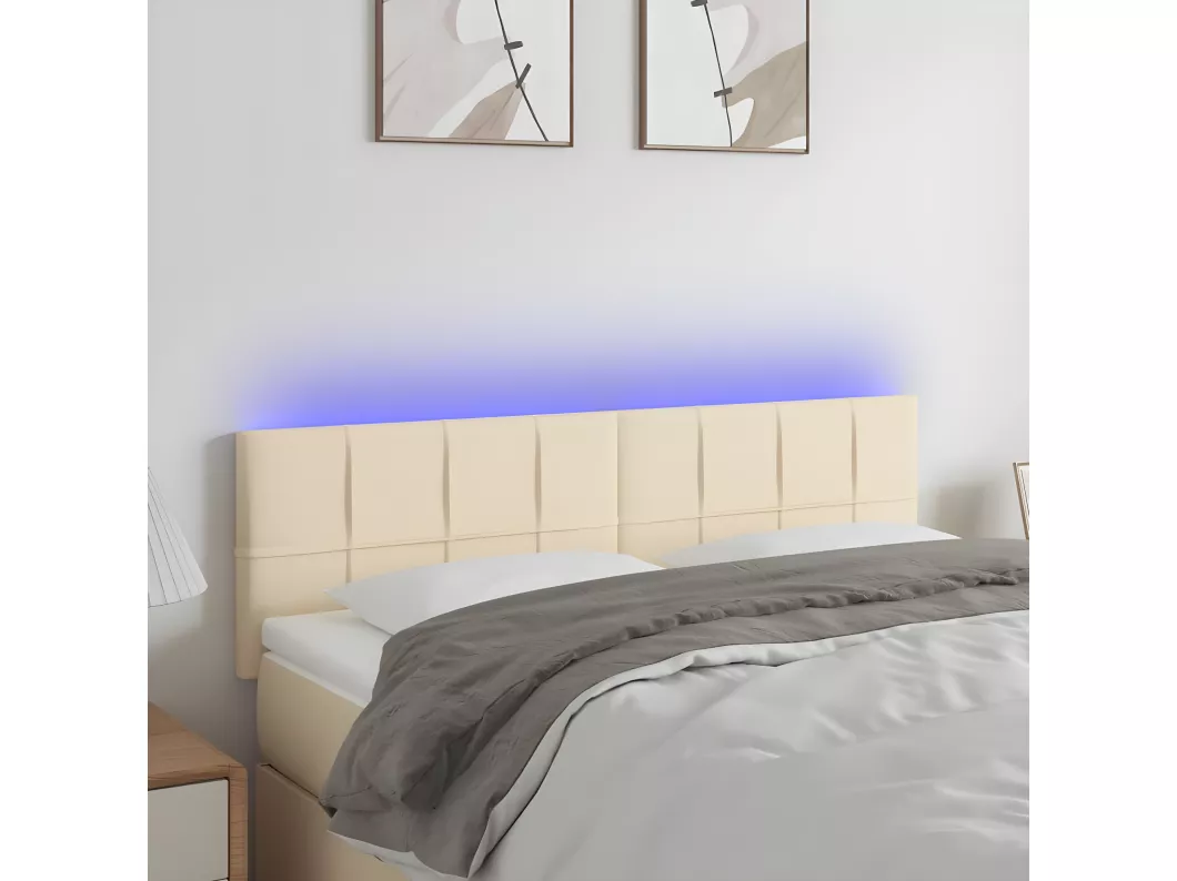 Kauf Unique LED Kopfteil Creme 144x5x78/88 cm Stoff