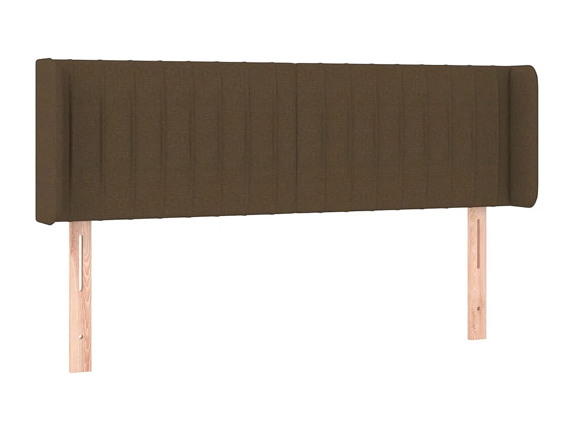 Testiera ad Orecchio Marrone Scuro 147x16x78/88 cm in Tessuto
