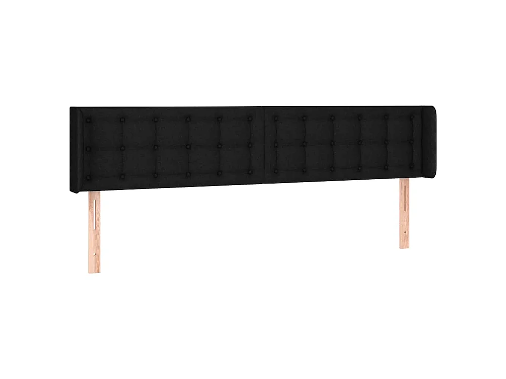 Kopfteil mit Ohren Schwarz 163x16x78/88 cm Stoff