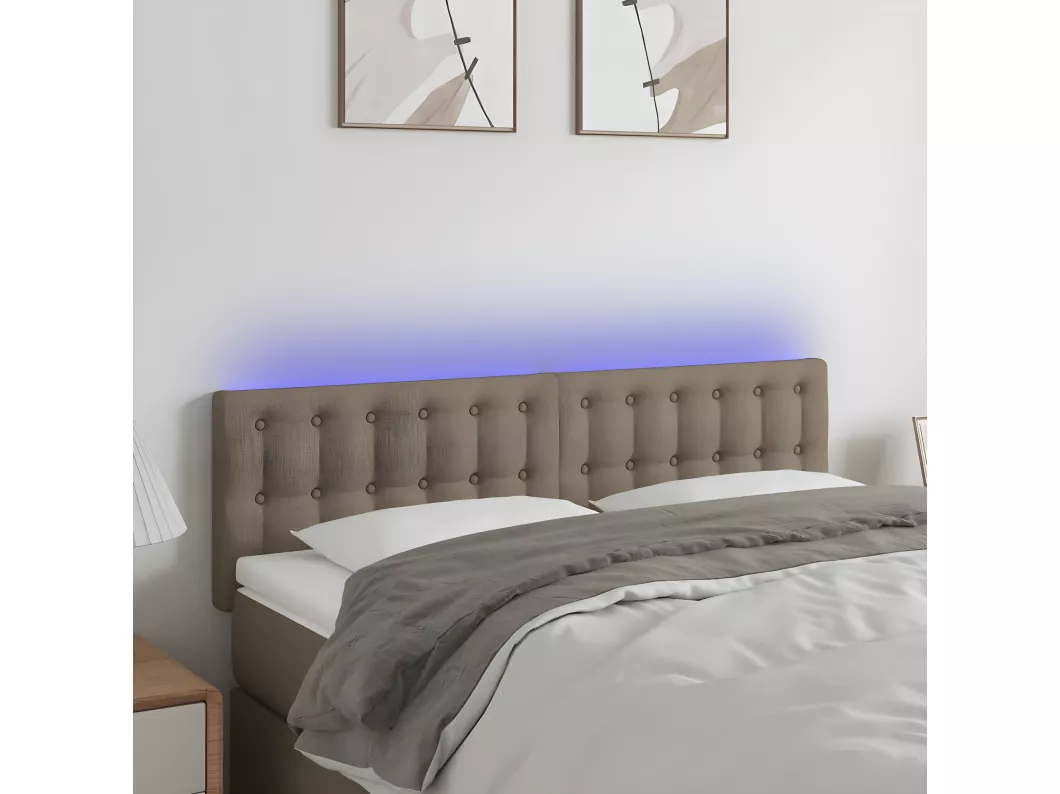 Kauf Unique LED Kopfteil Taupe 144x5x78/88 cm Stoff