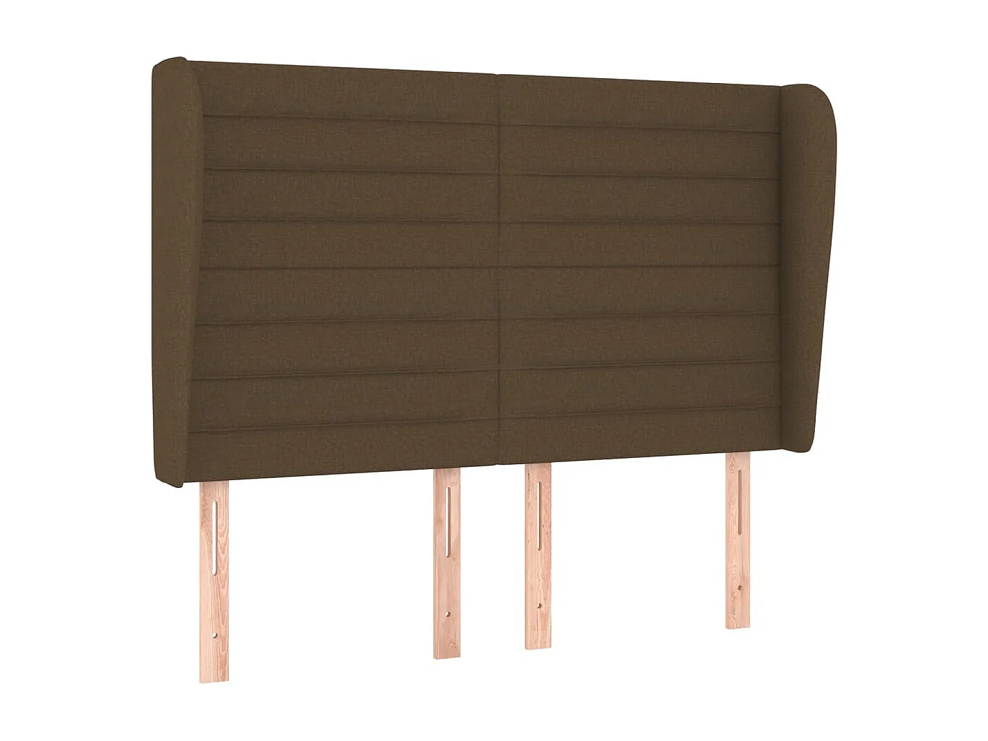 Hoofdbord met randen 147x23x118/128 cm stof donkerbruin