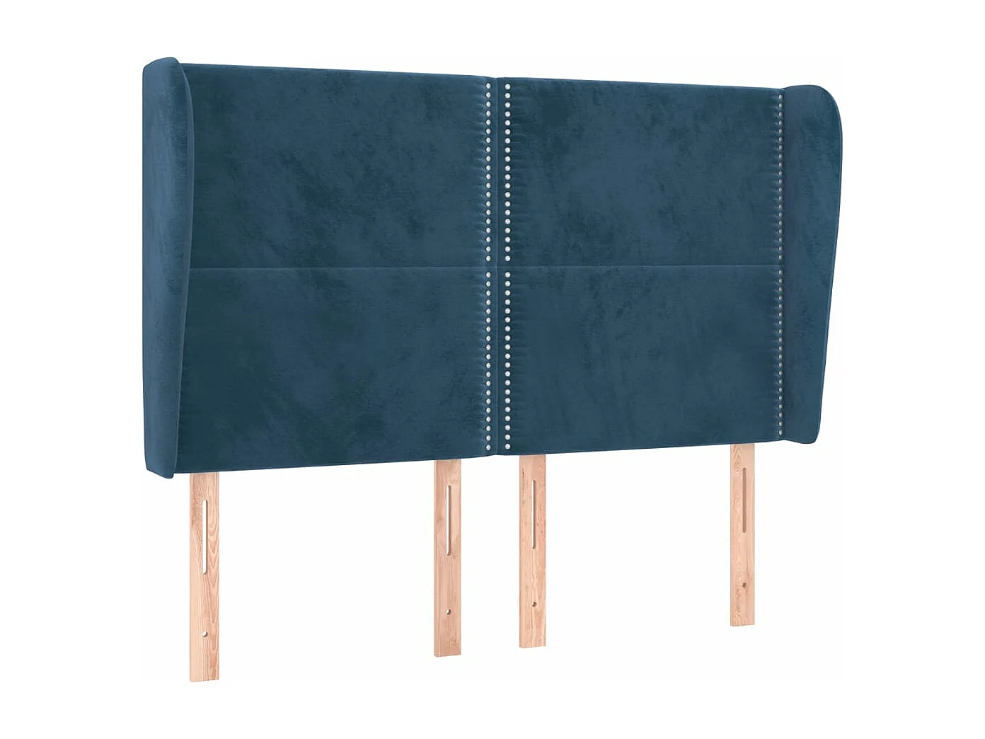 Kopfteil mit Ohren Dunkelblau 147x23x118/128 cm Samt