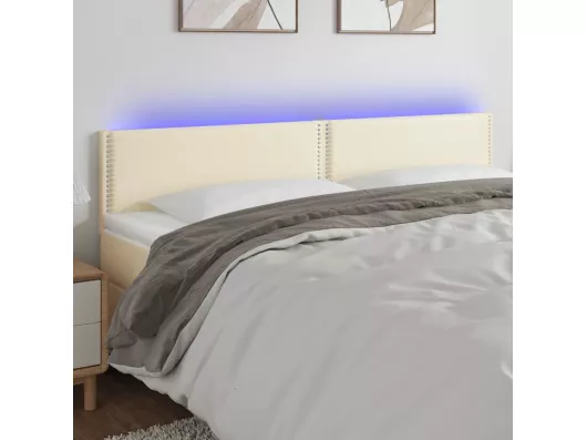 Kauf Unique LED Kopfteil Creme 160x5x78/88 cm Kunstleder