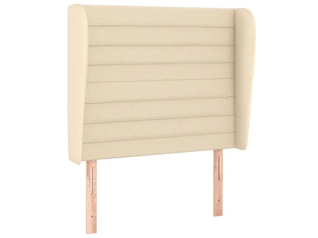 Tête de lit avec oreilles Crème 93x23x118/128 cm Tissu
