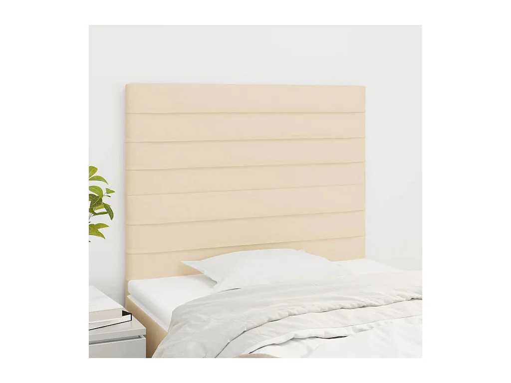Têtes de lit 2 pcs Crème 100x5x78/88 cm Tissu