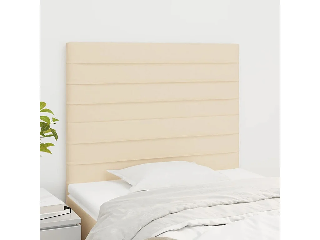 Hoofdbord crème 100x5x118/128 cm stof