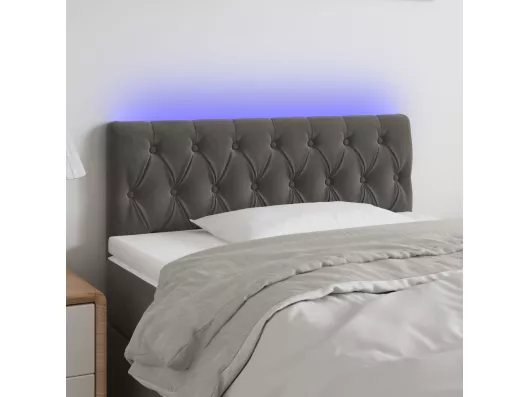 Kauf Unique LED Kopfteil Dunkelgrau 100x7x78/88 cm Samt