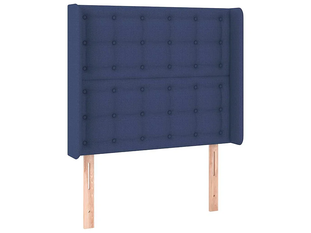 Kopfteil mit Ohren Blau 103x16x118/128 cm Stoff