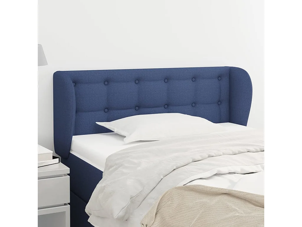 Hoofdbord met randen 83x23x78/88 cm stof blauw