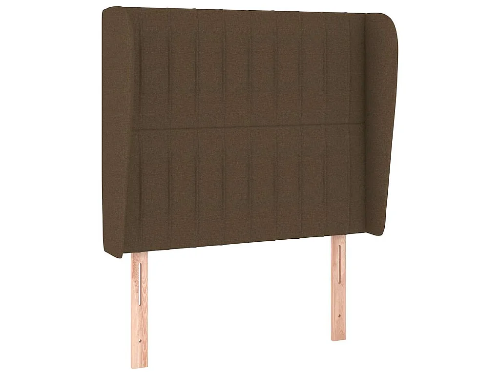 Hoofdbord met randen 83x23x118/128 cm stof donkerbruin