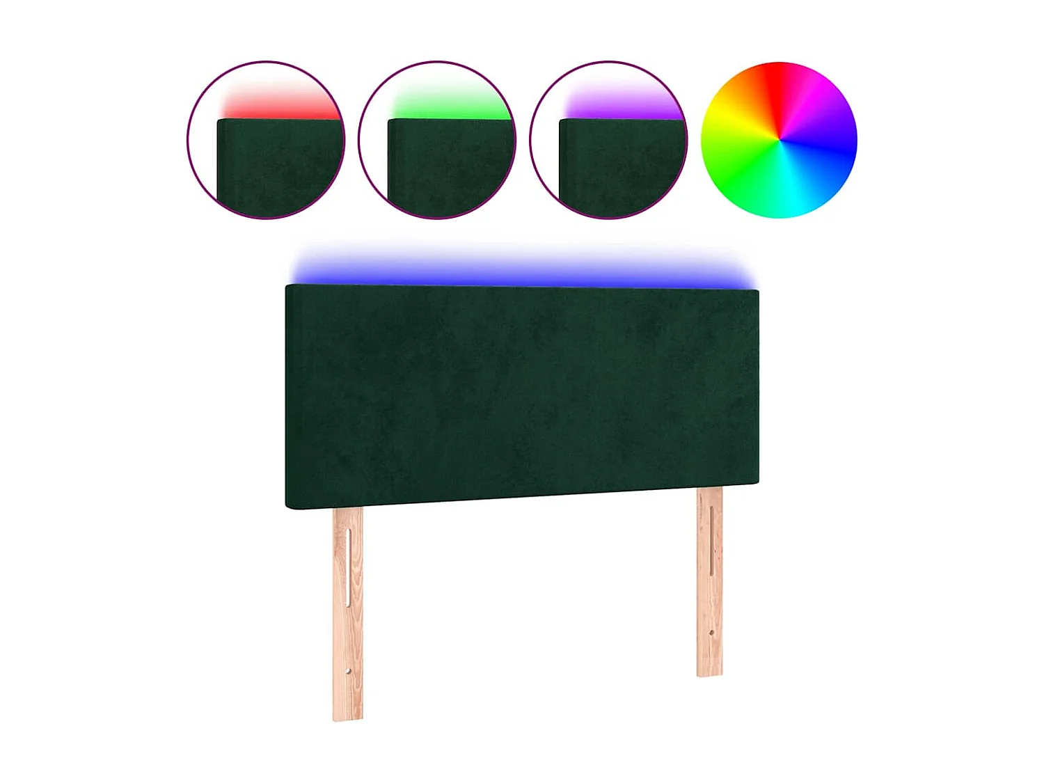 Tête de lit à LED Vert foncé 90x5x78/88 cm Velours