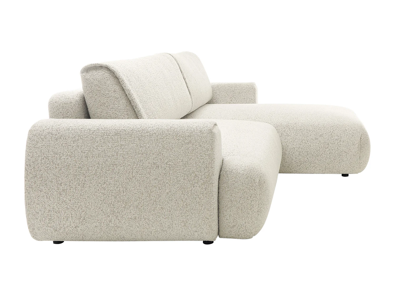 Canapé d'angle droit convertible en tissu chiné beige MONELIA