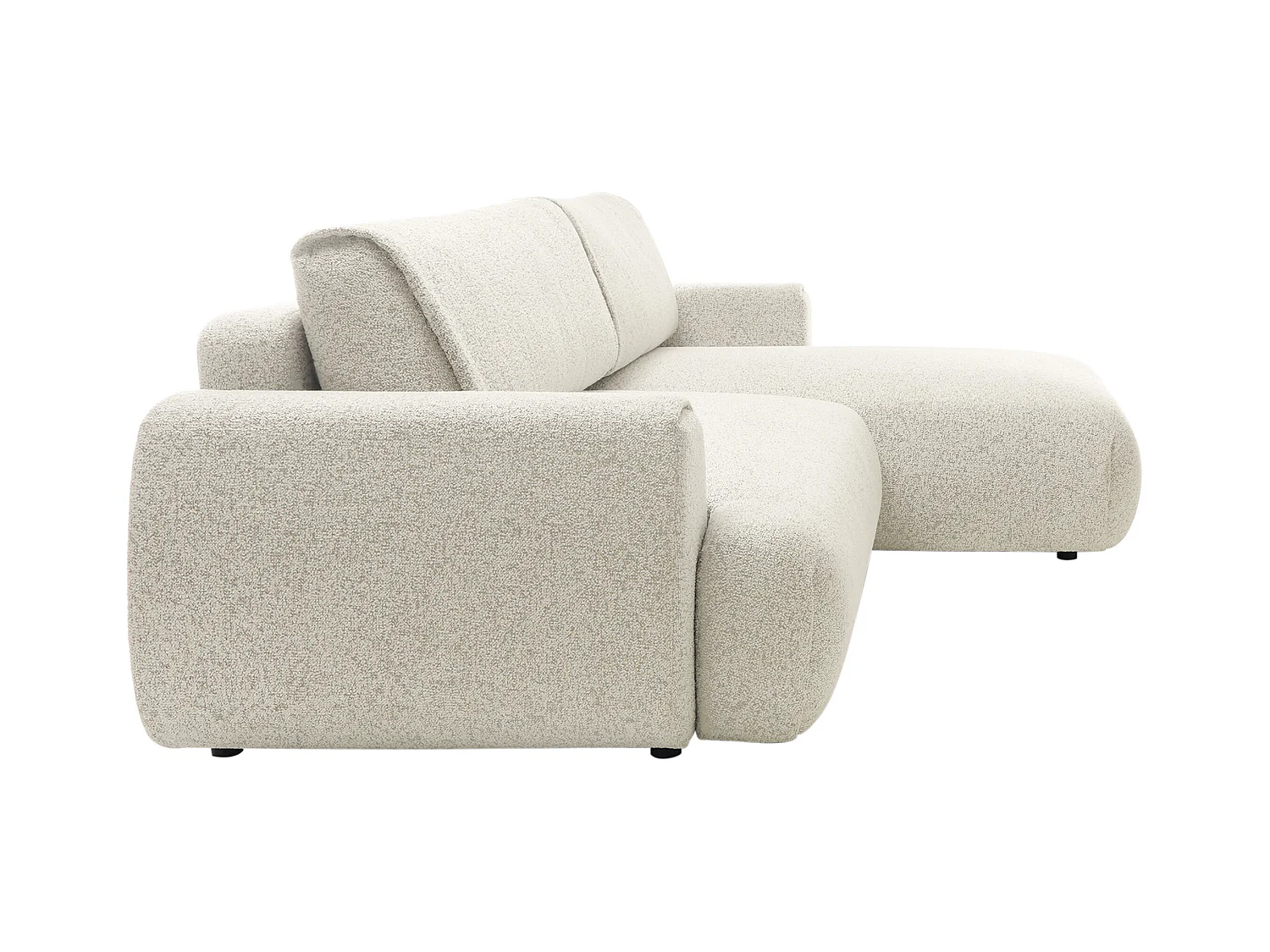 Ecksofa mit Schlaffunktion - Ecke rechts - melierter Stoff - Beige - MONELIA