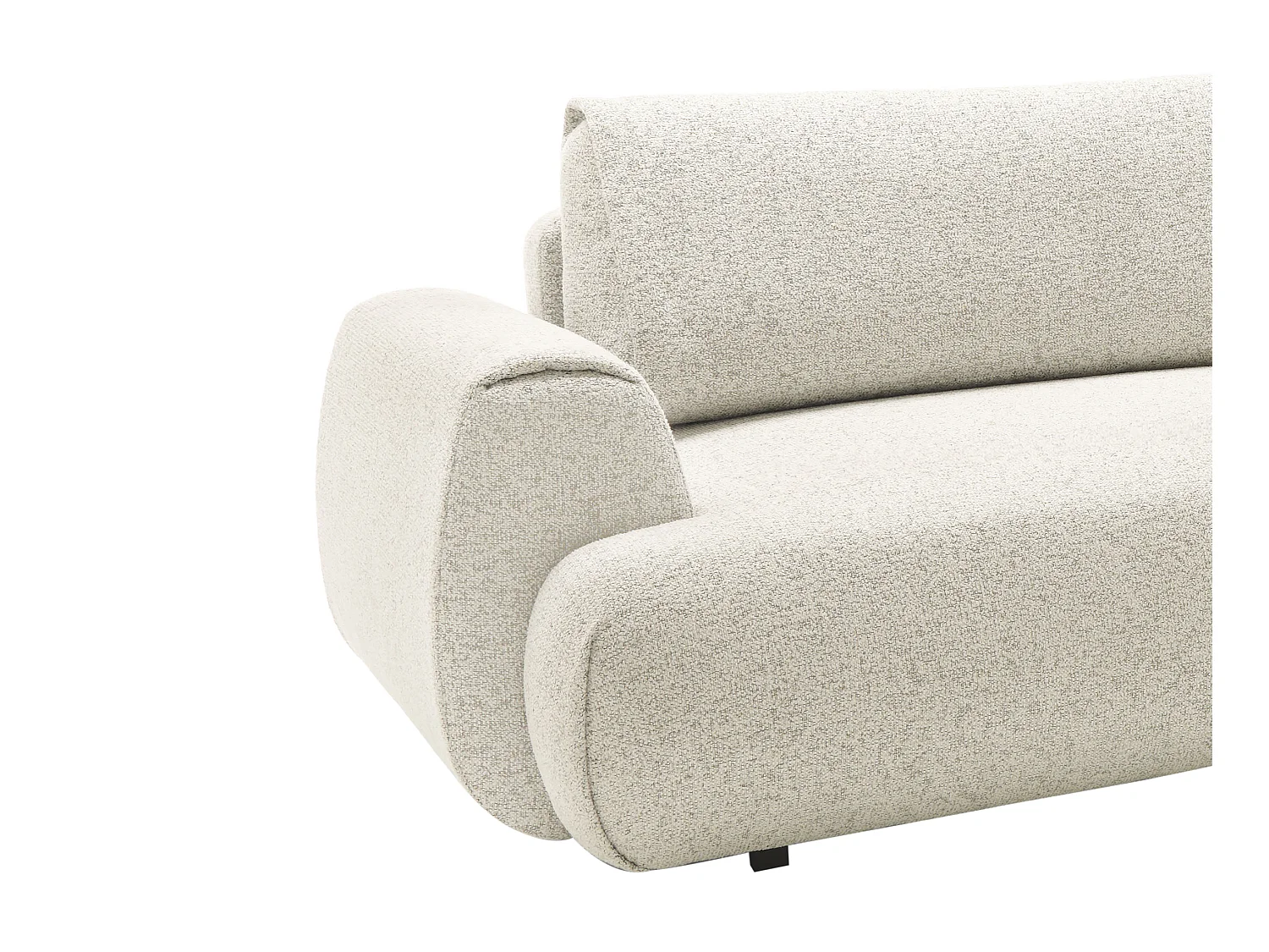 Ecksofa mit Schlaffunktion - Ecke rechts - melierter Stoff - Beige - MONELIA