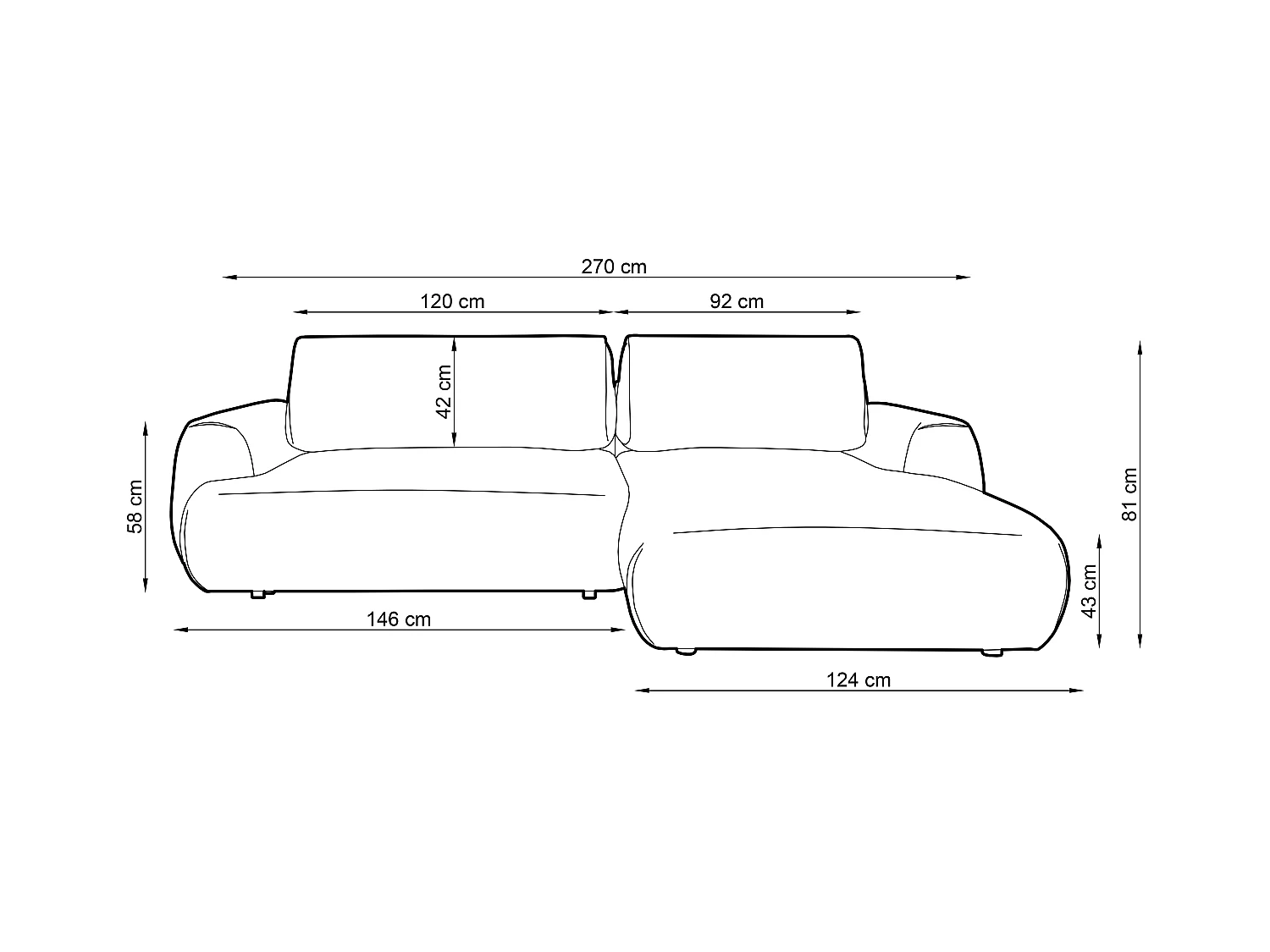 Ecksofa mit Schlaffunktion - Ecke rechts - melierter Stoff - Beige - MONELIA