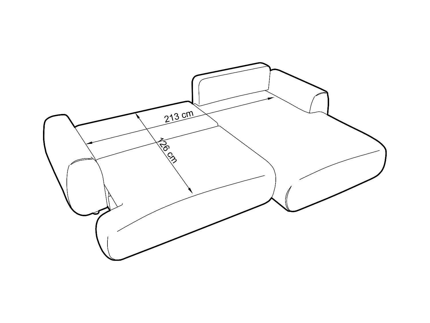 Ecksofa mit Schlaffunktion - Ecke rechts - melierter Stoff - Beige - MONELIA