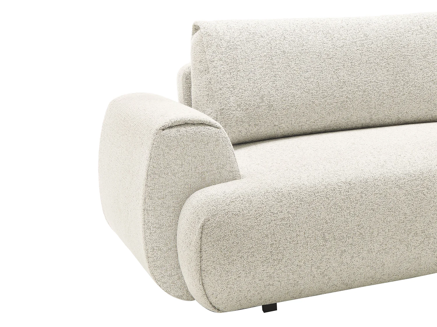 Canapé d'angle droit convertible en tissu chiné beige MONELIA