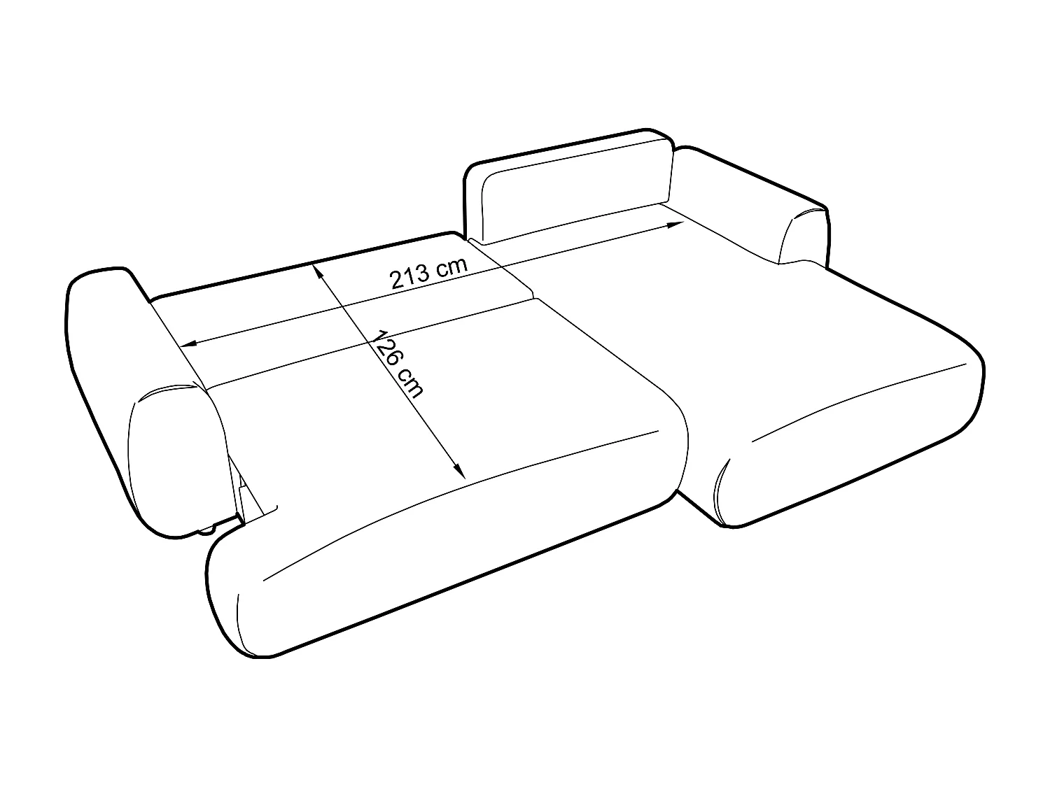 Ecksofa mit Schlaffunktion - Ecke links - melierter Stoff - Beige - MONELIA