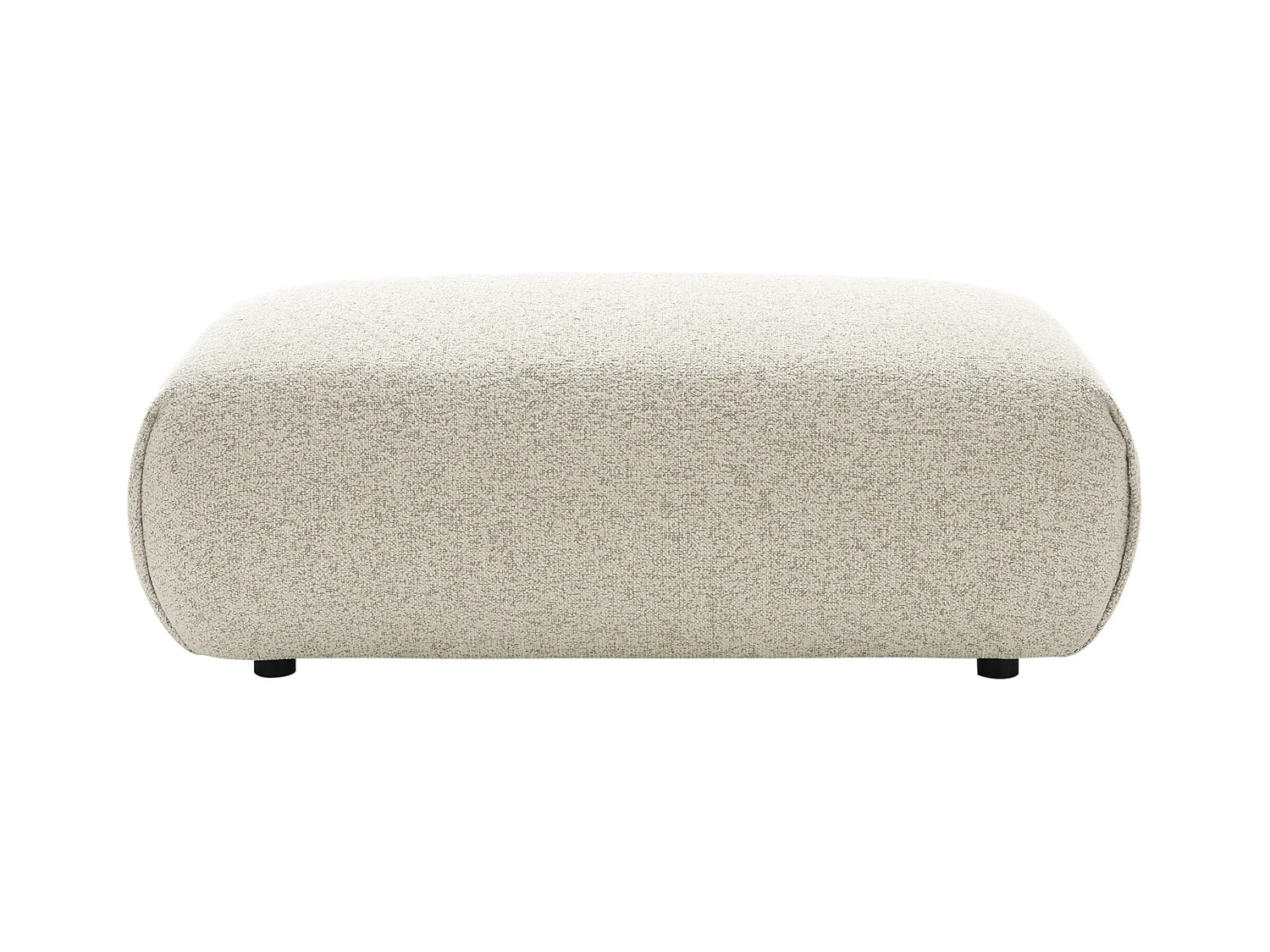 Pouf en tissu chiné beige MONELIA