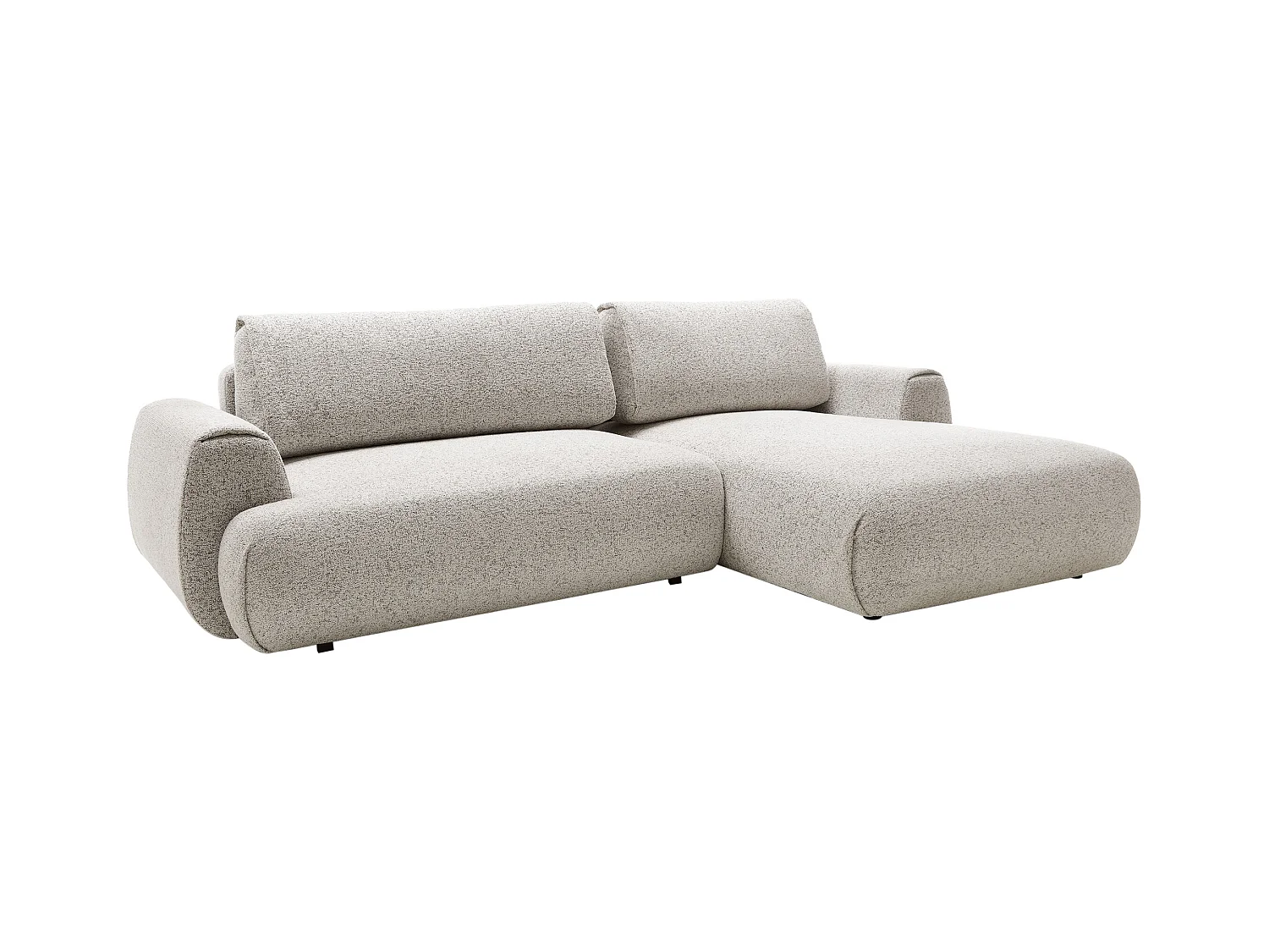 Canapé d'angle droit convertible en tissu chiné gris clair MONELIA