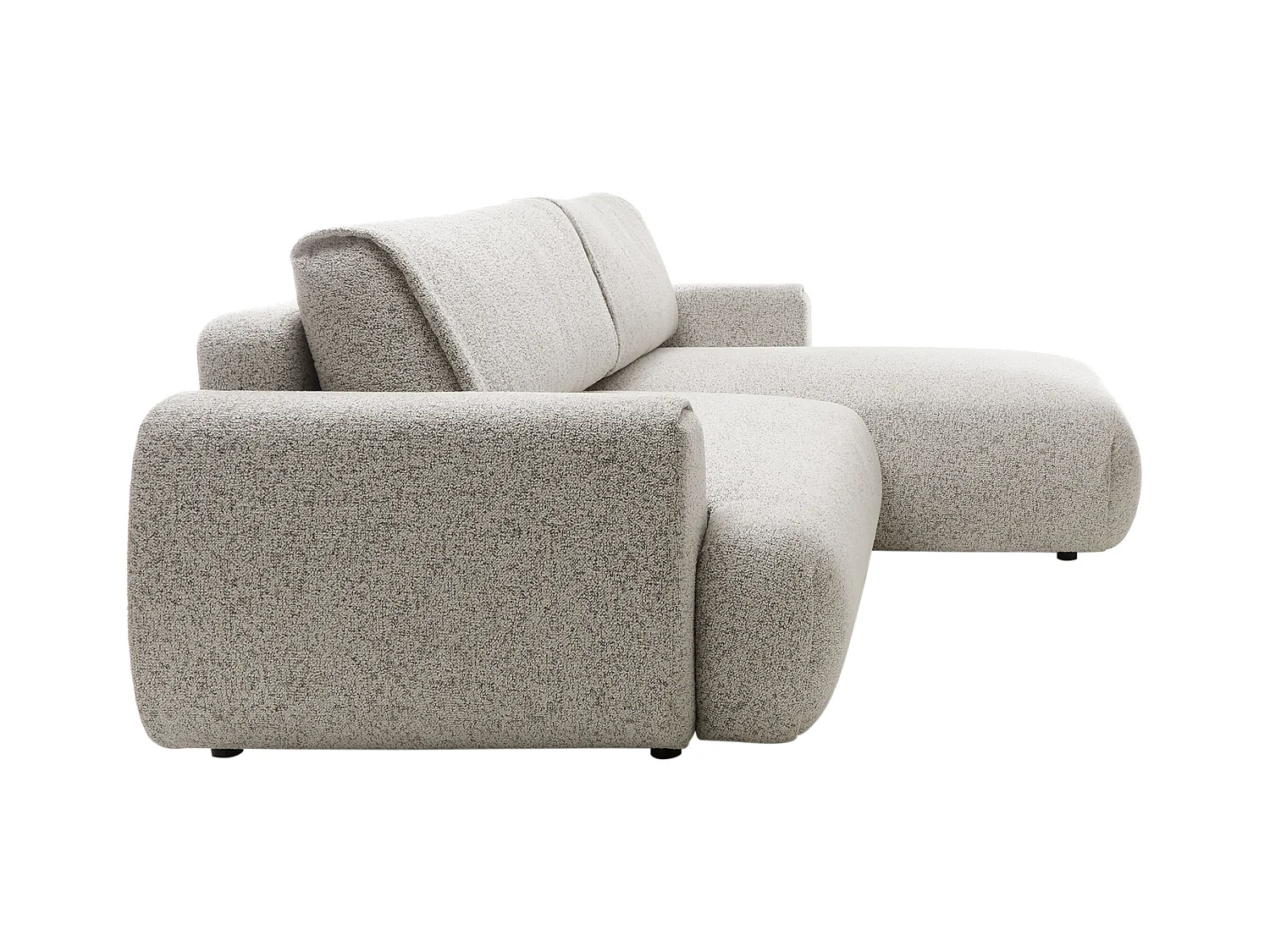 Canapé d'angle droit convertible en tissu chiné gris clair MONELIA
