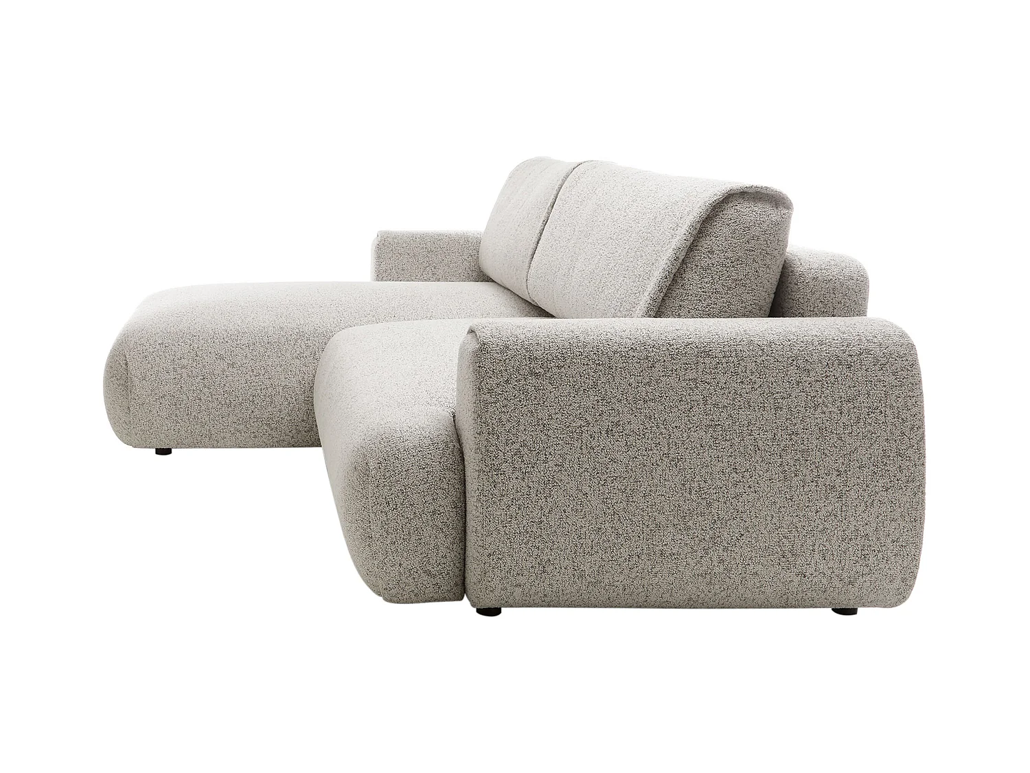 Ecksofa mit Schlaffunktion - Ecke links - melierter Stoff - Grau - MONELIA