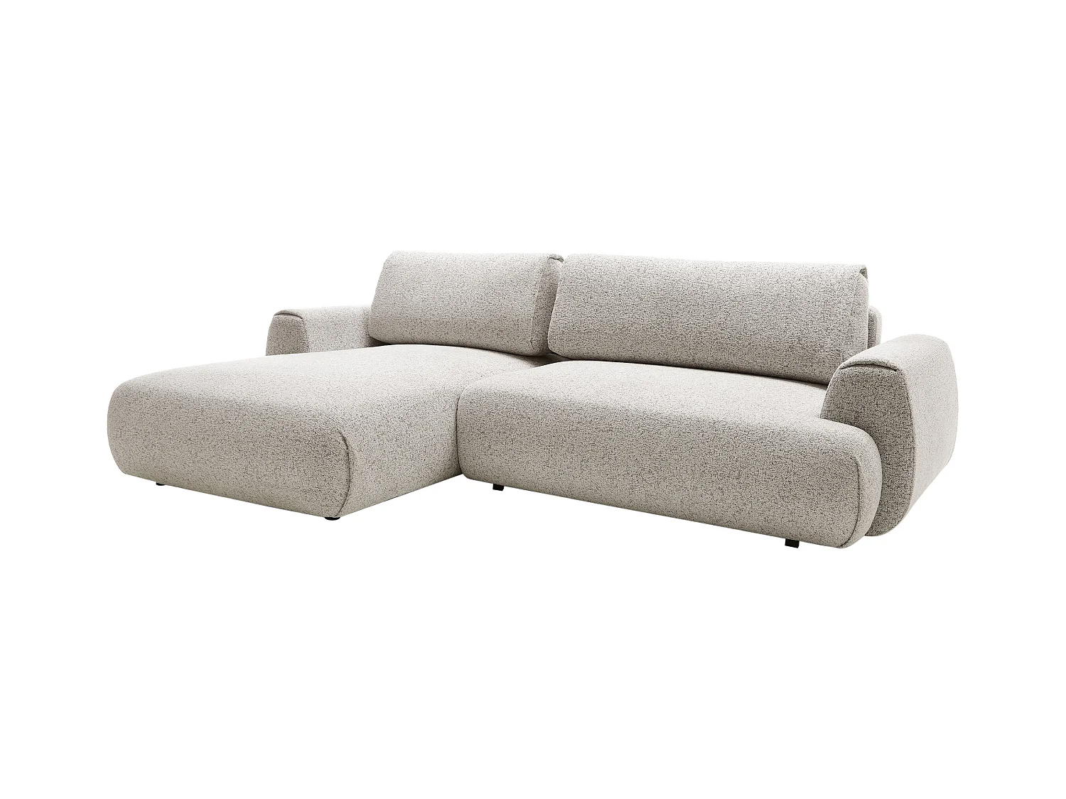 Canapé d'angle gauche convertible en tissu chiné gris clair MONELIA