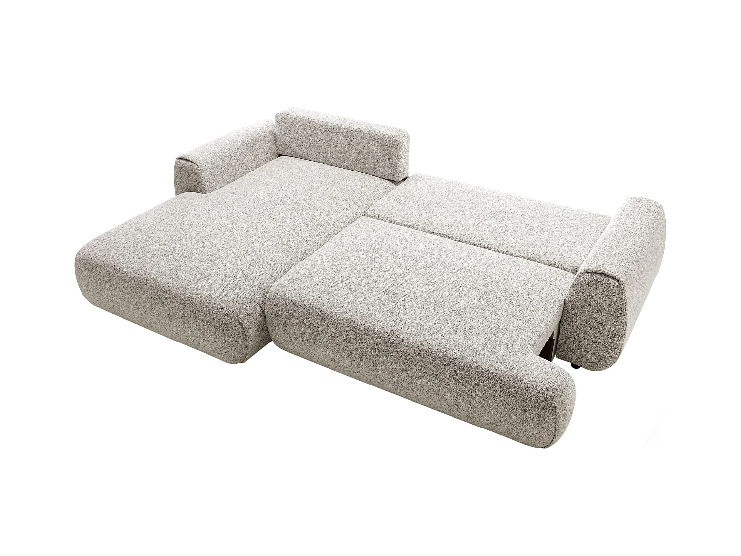 Canapé d'angle gauche convertible en tissu chiné gris clair MONELIA
