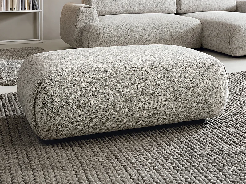 Pouf in Tessuto melange Grigio - MONELIA