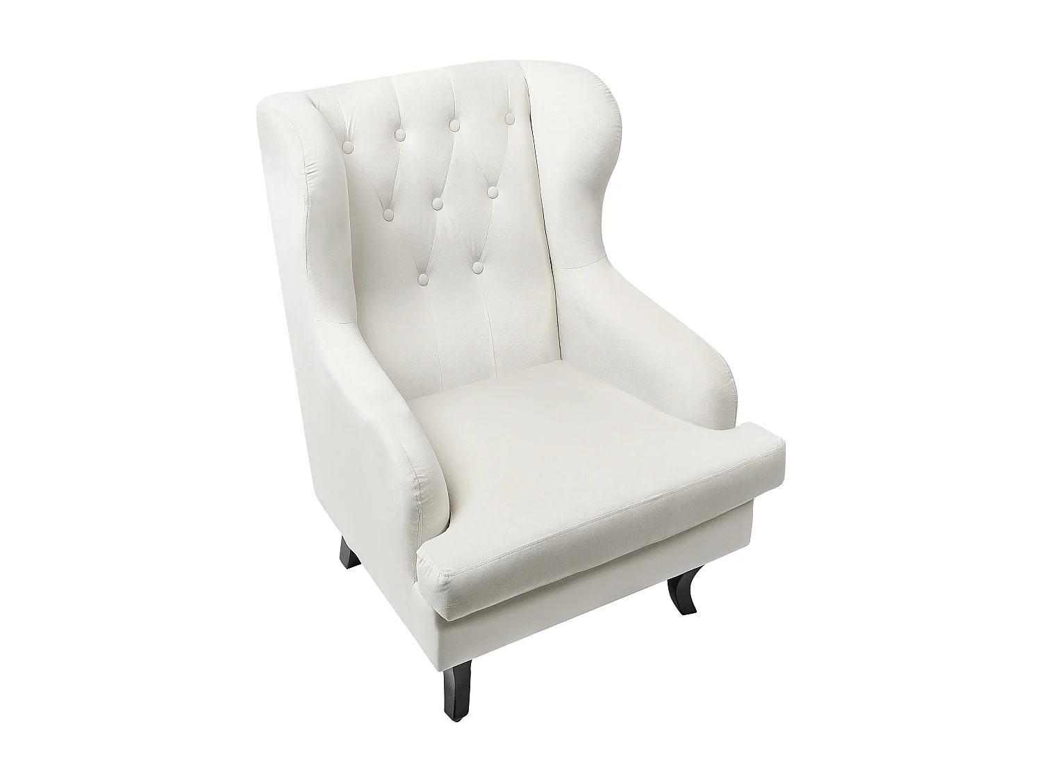 Oorfauteuil ALTA Fluweel Gebroken wit