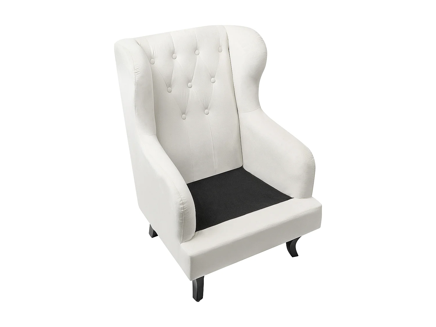 Oorfauteuil ALTA Fluweel Gebroken wit