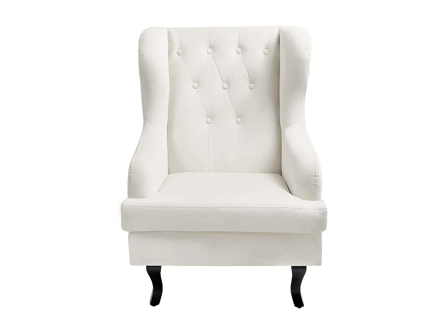 Ohrensessel ALTA Samtstoff Cremeweiss