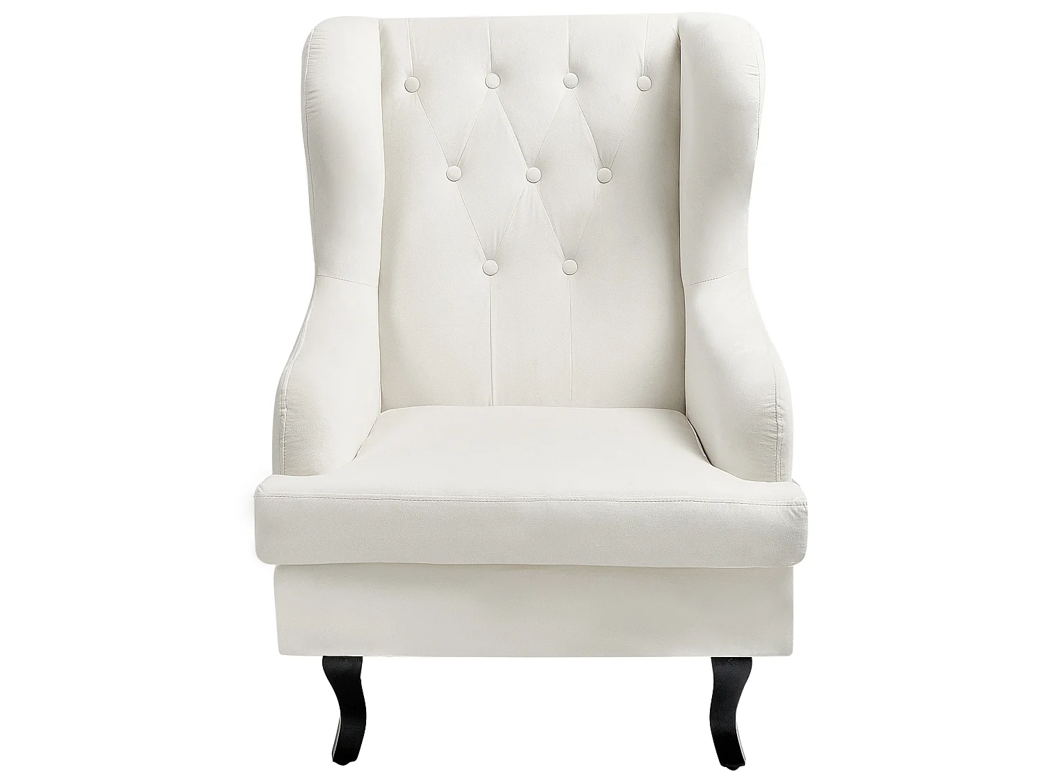 Oorfauteuil ALTA Fluweel Gebroken wit