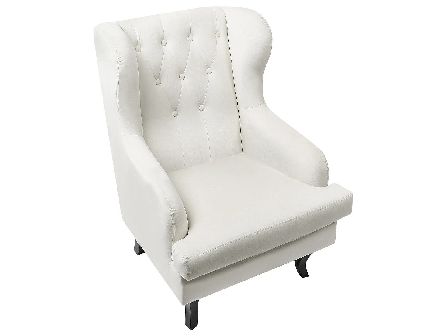 Oorfauteuil ALTA Fluweel Gebroken wit