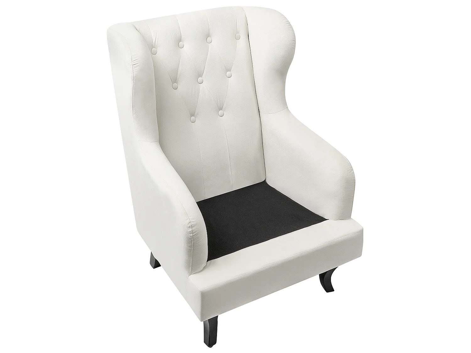 Oorfauteuil ALTA Fluweel Gebroken wit