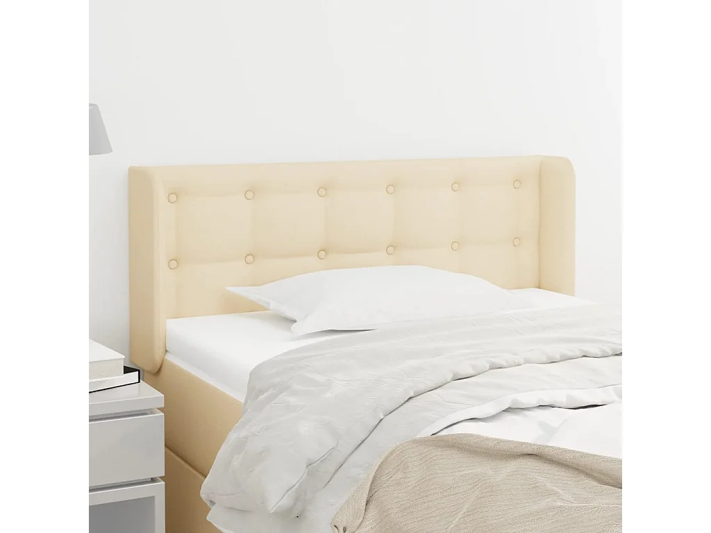 Tête de lit avec oreilles Crème 93x16x78/88 cm Tissu