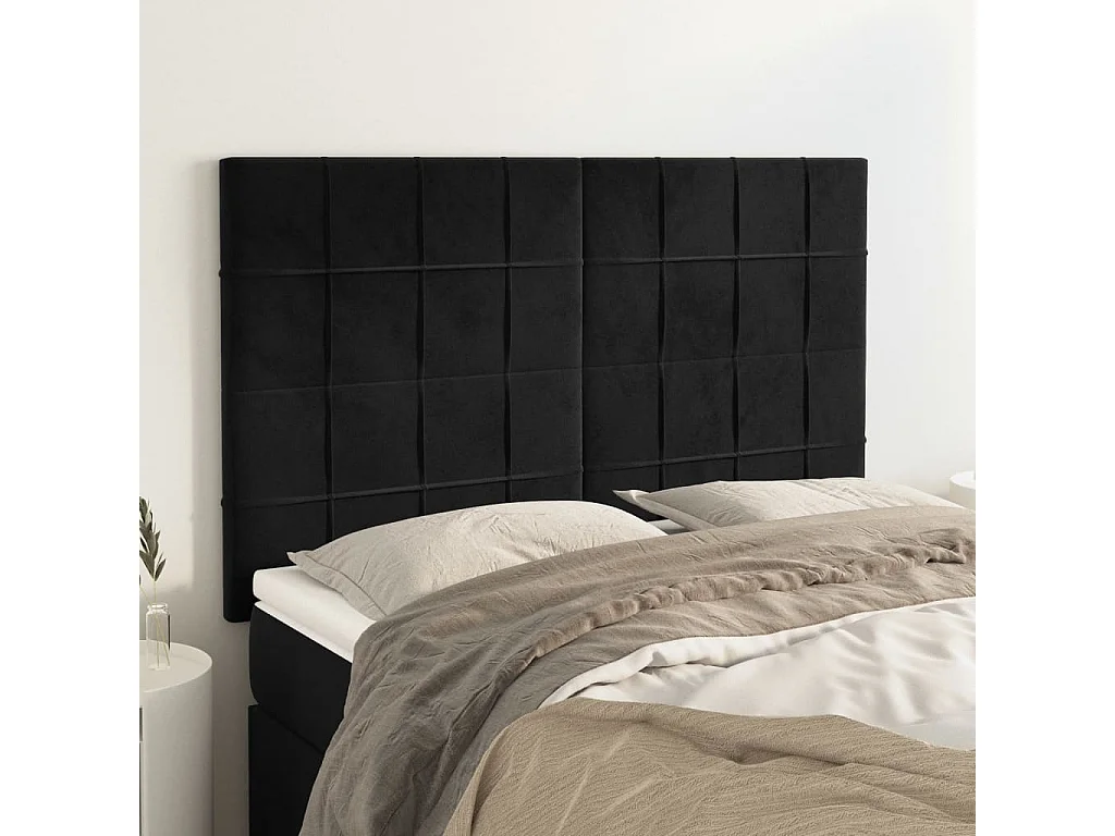 Hoofdbord zwart 144x5x118/128 cm fluweel