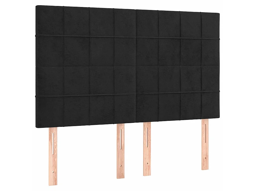 Tête de lit Noir 144x5x118/128 cm Velours