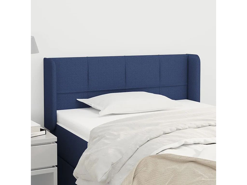 Kopfteil mit Ohren Blau 103x16x78/88 cm Stoff