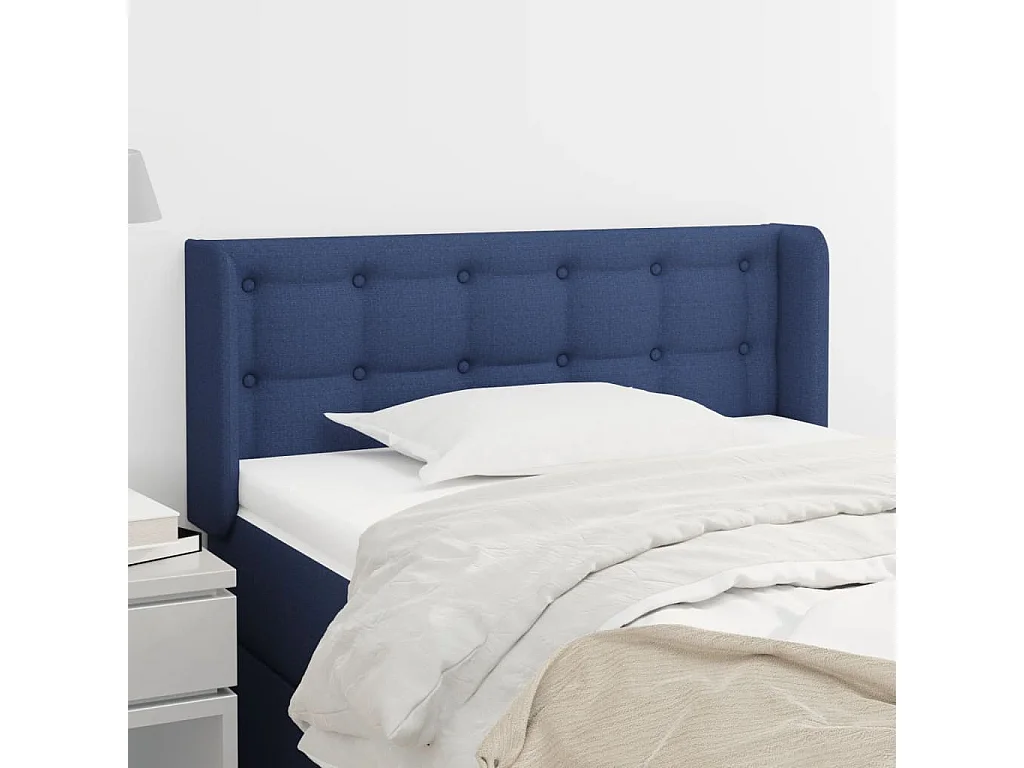 Kopfteil mit Ohren Blau 83x16x78/88 cm Stoff