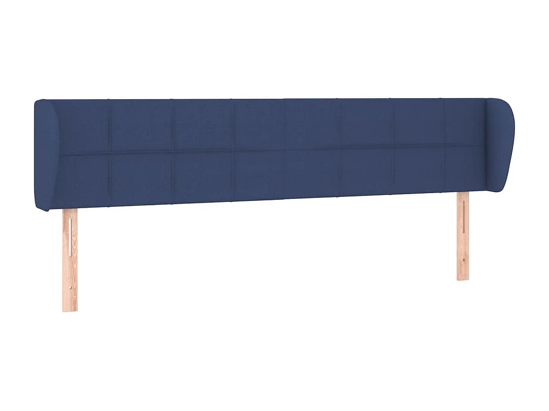 Tête de lit avec oreilles Bleu 203x23x78/88 cm Tissu