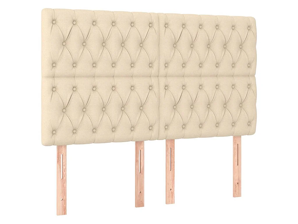 Tête de lit Crème 160x7x118/128 cm Tissu
