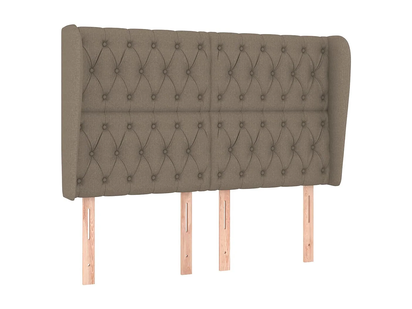Hoofdbord met randen 147x23x118/128 cm stof taupe