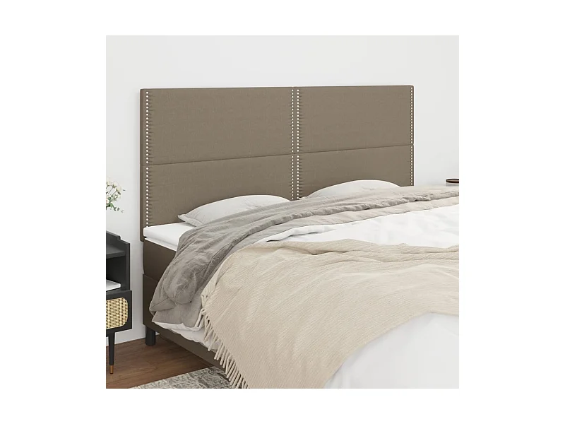 Tête de lit Taupe 200x5x118/128 cm Tissu