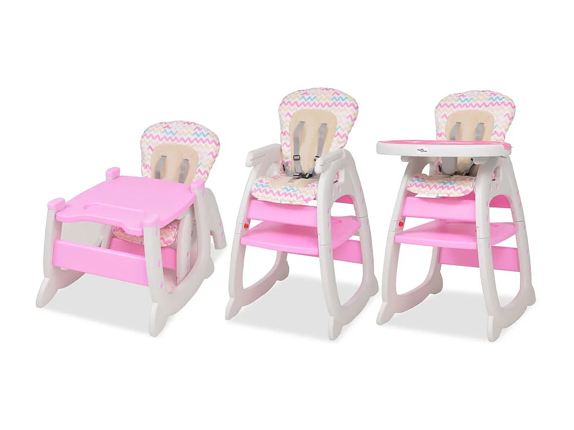 Chaise haute convertible 3-en-1 avec table Rose