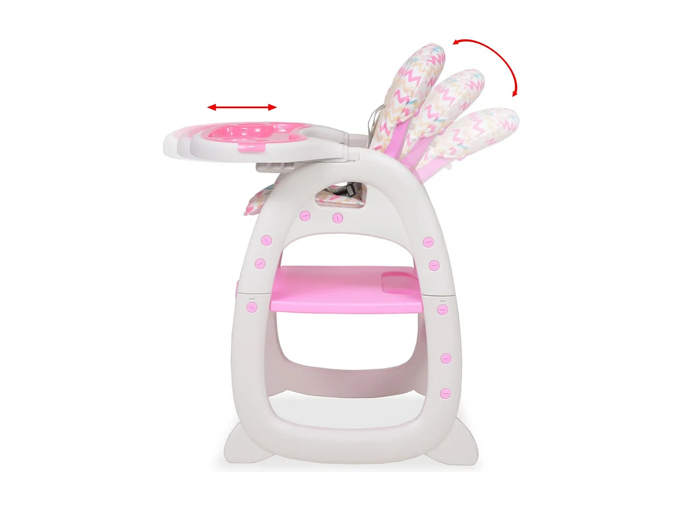 Chaise haute convertible 3-en-1 avec table Rose
