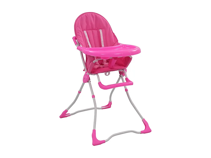 Chaise haute pour bébé Rose et blanc