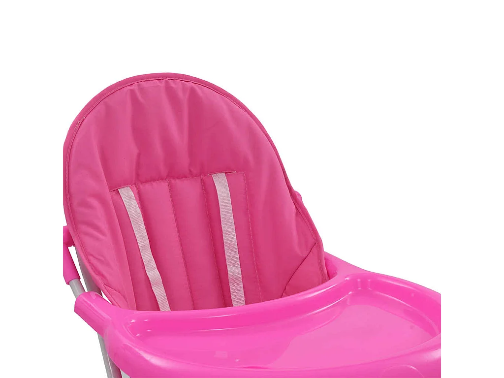 Chaise haute pour bébé Rose et blanc